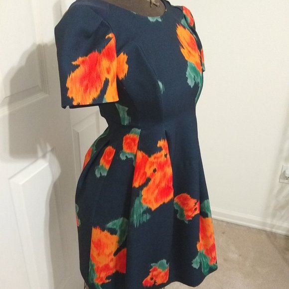 Anthropologie Red Poppy A-Line Dress Size 0 - Picture 2 of 6